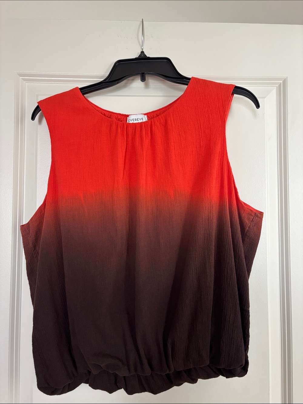 Evereve Red to Brown Ombre Sleeveless Bubble Tank